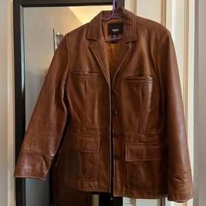 Mossimo Supply Co. Women’s Real Leather Jacket — Brown, Size S